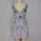 Pretty A Line V Neck Gray Chiffon Formal 8th Grade Homecoming Dresses Summer Middle School Hoco Dress 18th Birthday Outfits HZ1121