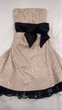 Cute A Line Strapless Satin Champagne Mini Short Formal 8th Grade Homecoming Dresses Summer Middle School Hoco Dress 18th Birthday Outfits HZ1121