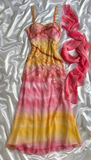 Colorful Spaghetti Straps Sheath Beaded Chiffon Prom Dresses Vintage Evening Gowns HZ1024